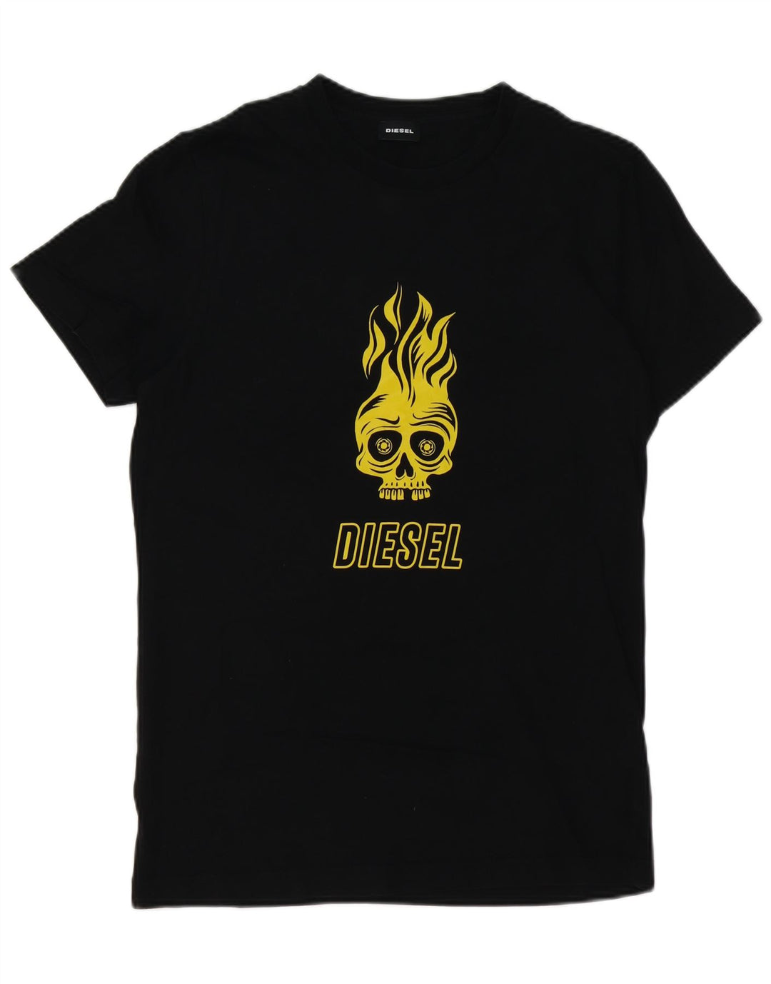 DIESEL Herren-T-Shirt mit Grafik, groß, aus schwarzer Baumwolle