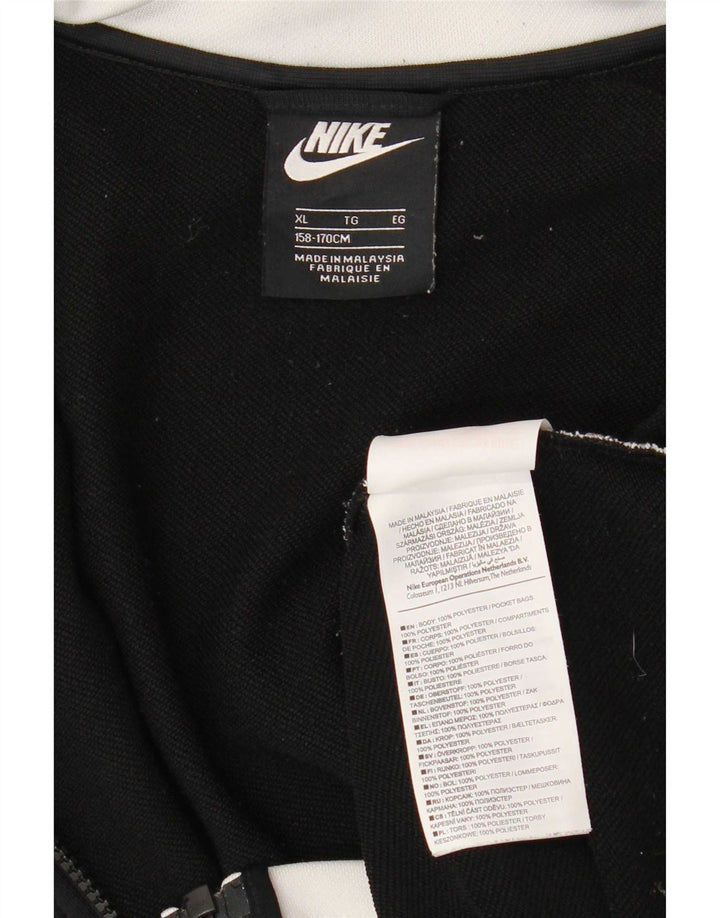Nike Jungen-Trainingsanzug-Top-Jacke, 13–14 Jahre, XL, schwarzes Farbblock-Polyester