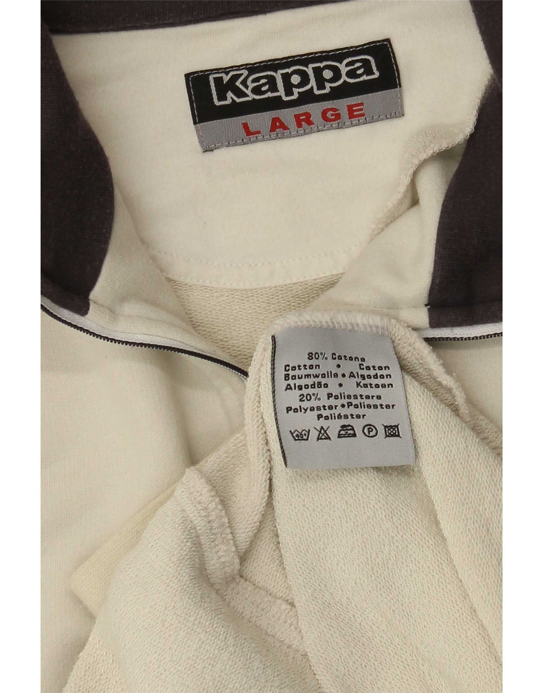 Kappa Herren-Trainingsanzug-Top-Jacke, große beige Baumwolle