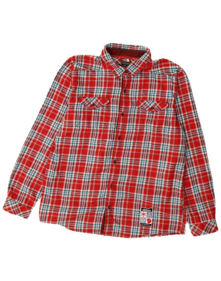 The North Face Herren-Flanellhemd, groß, rot kariert, Polyester