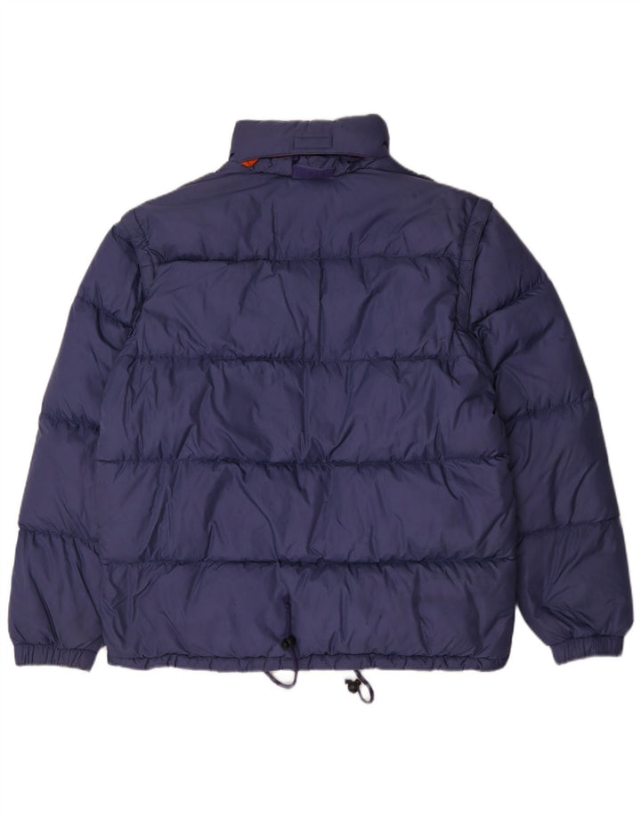 Sergio Tacchini Wattierte Herrenjacke mit Kapuze, UK 40, Größe L, Blau, Polyamid