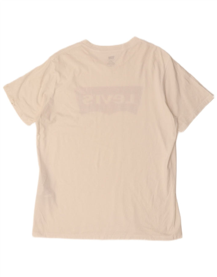 Levi's Herren-T-Shirt mit Standard-Passform, Grafik, Größe L, aus weißer Baumwolle