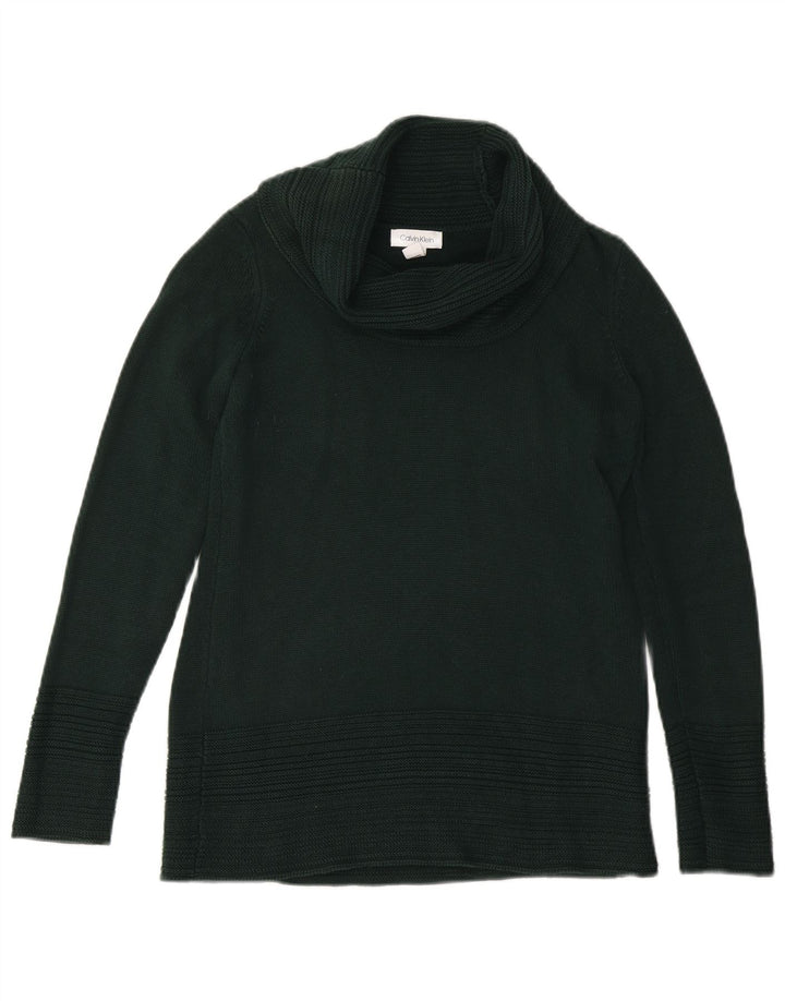 CALVIN KLEIN Damen-Pullover mit Rollkragen, Gr. 10, Größe S, grün, Baumwolle