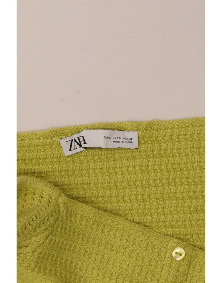 Zara Damen Strick-Crop-Top UK 8 Small Grün