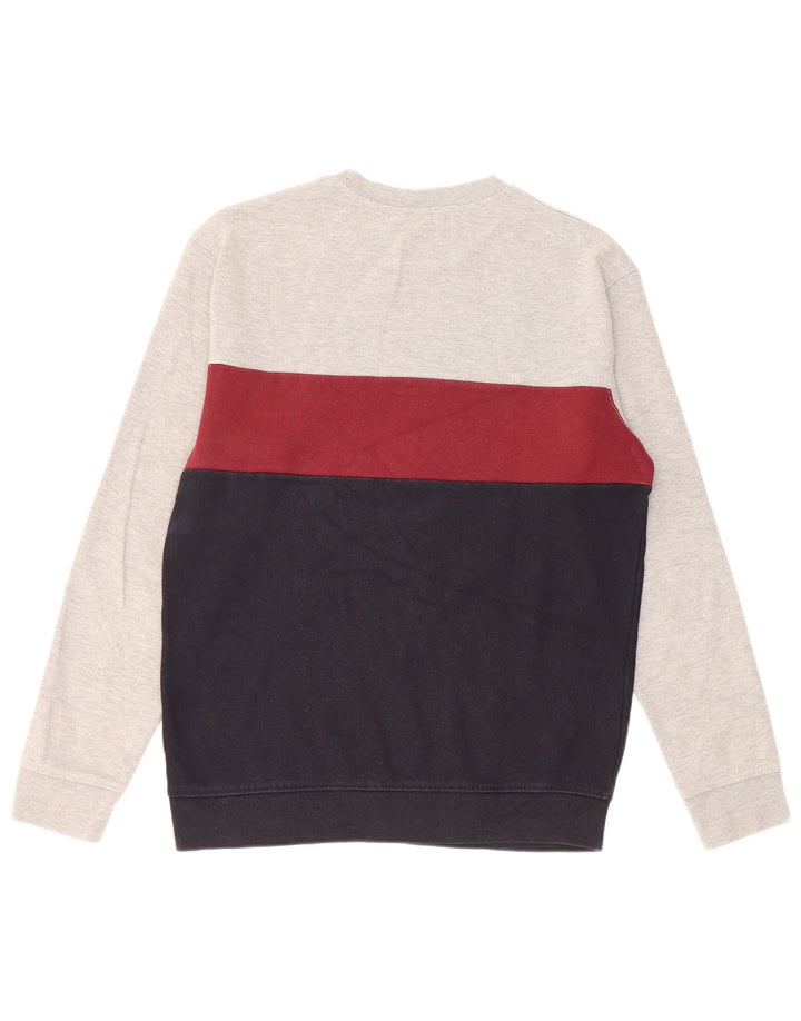 Zara Herren-Sweatshirt-Pullover, Mittelgrau, Farbblock