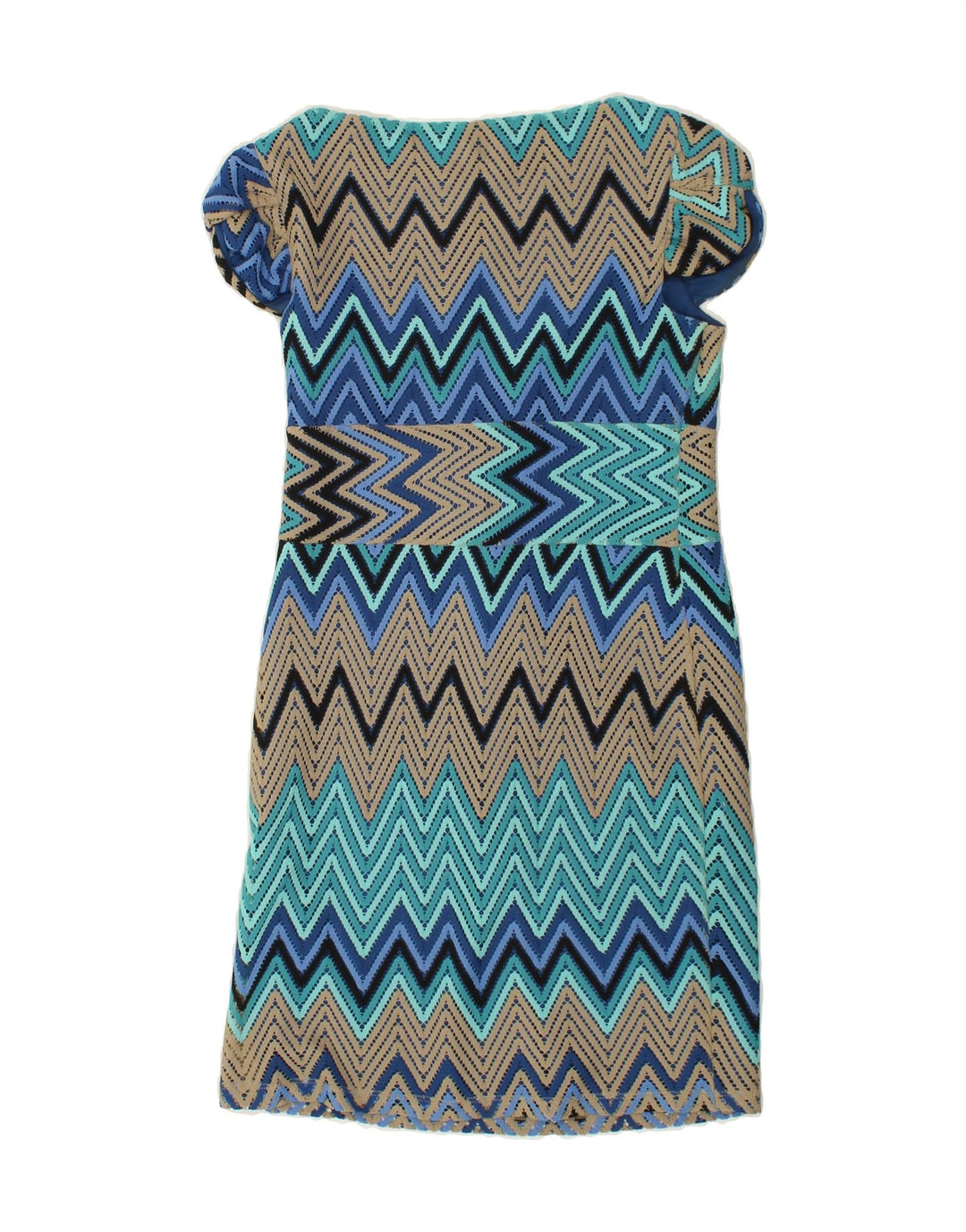 PER UNA Womens Crochet Shift Dress UK 14 Medium Blue Chevron Vintage Per Una and Second-Hand Per Una from Messina Hembry 