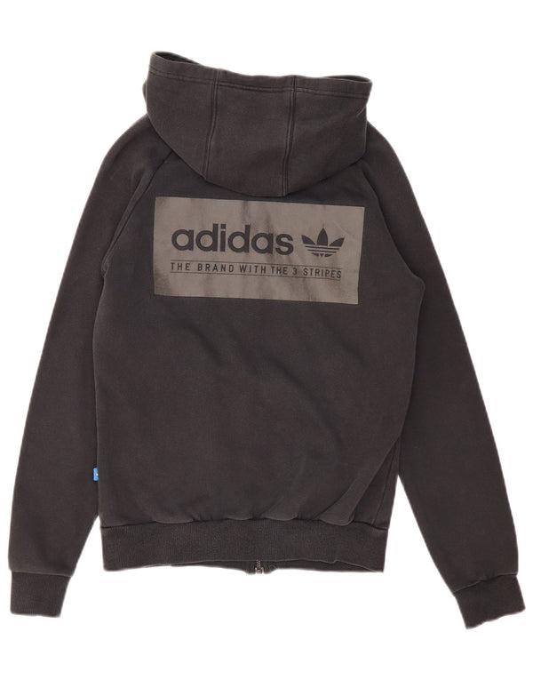 Adidas Damen Graphic Zip Hoodie Pullover UK 8 Small Schwarz Baumwolle
