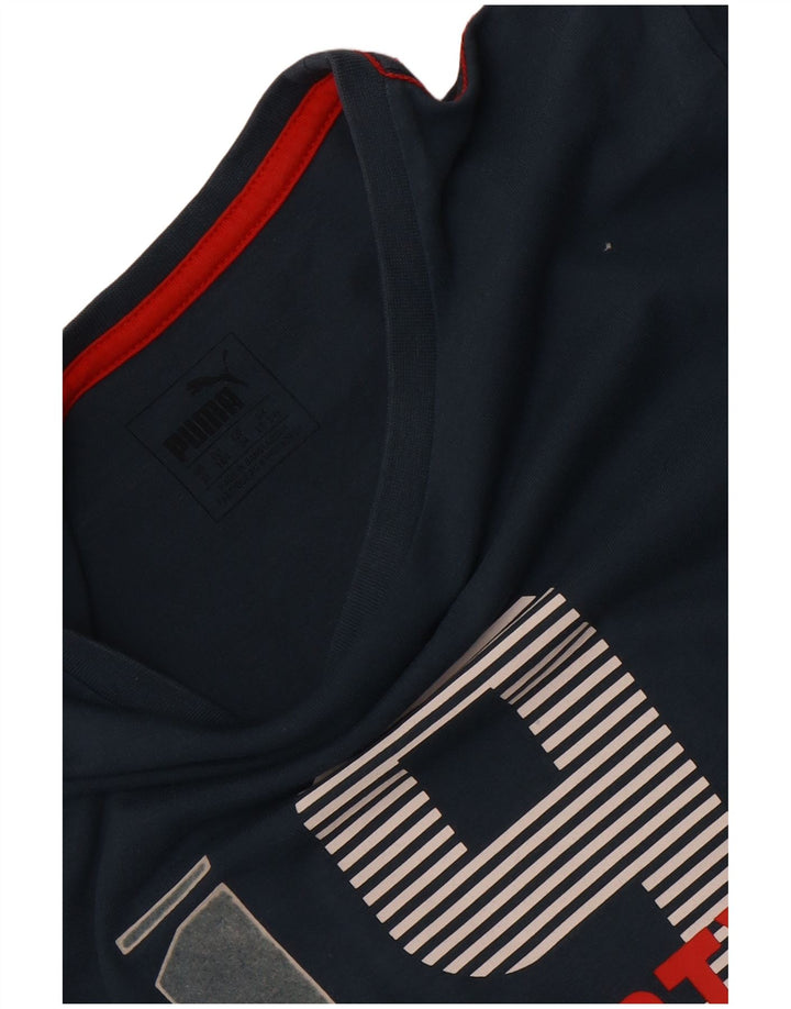 Puma Jungen Grafik T-Shirt Top 13-14 Jahre Marineblau