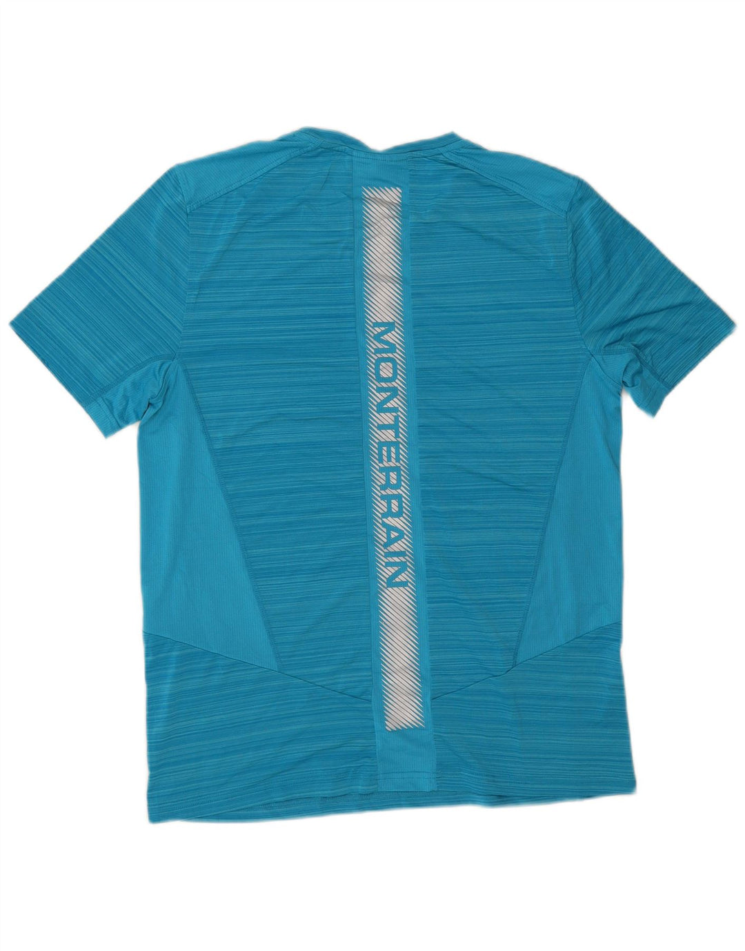 Monterrain Herren-T-Shirt mit Grafik, mittelblau, gestreift, Polyester