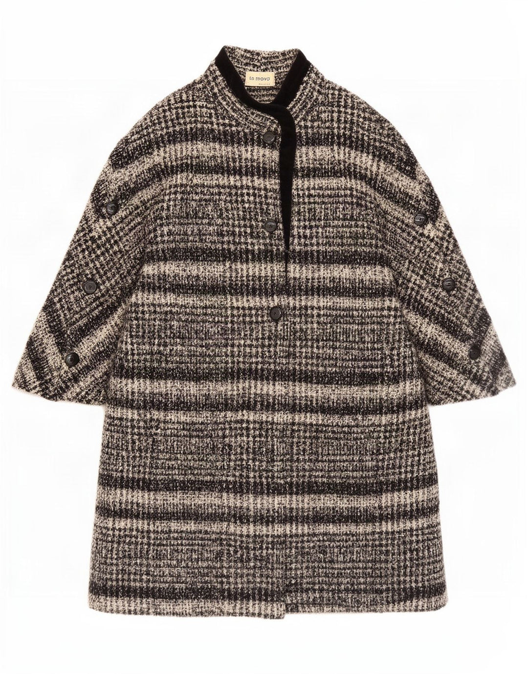 Vintage Damen Übergroßer Mantel UK 16 Groß Grau gestreift