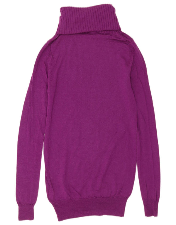 Calvin Klein Damen-Pullover mit Rollkragen, EU 42, große violette Wolle