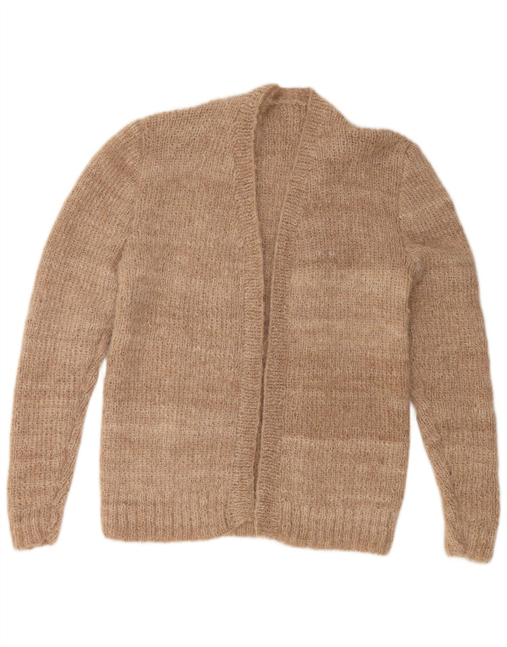 VINTAGE Offener Damen-Cardigan-Pullover UK 14 Large Beige