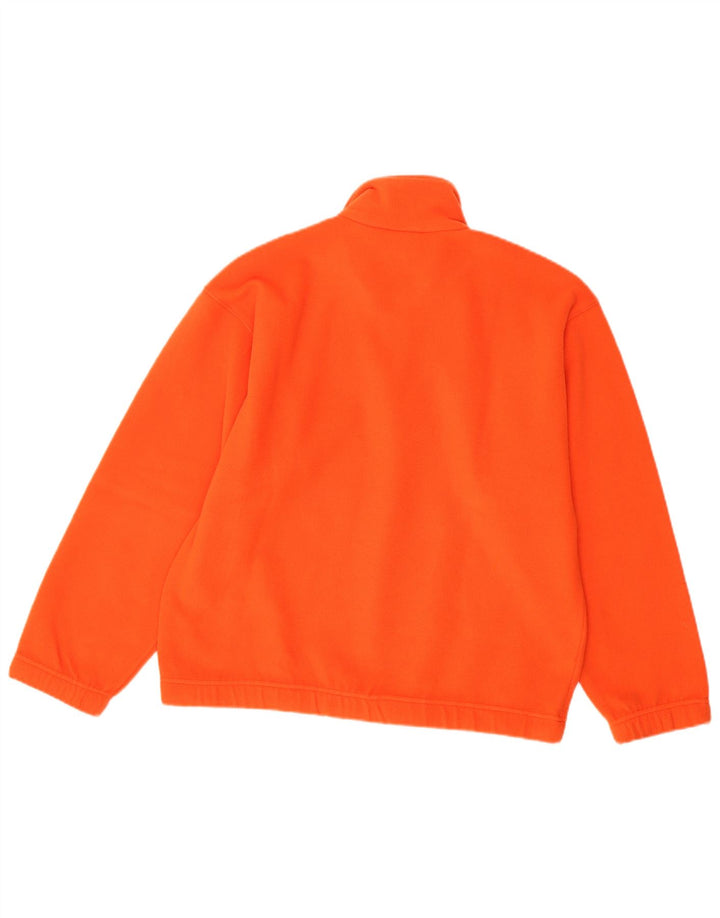Sergio Tacchini Herren-Fleecepullover mit Reißverschluss am Hals, klein, orangefarbenes Polyester