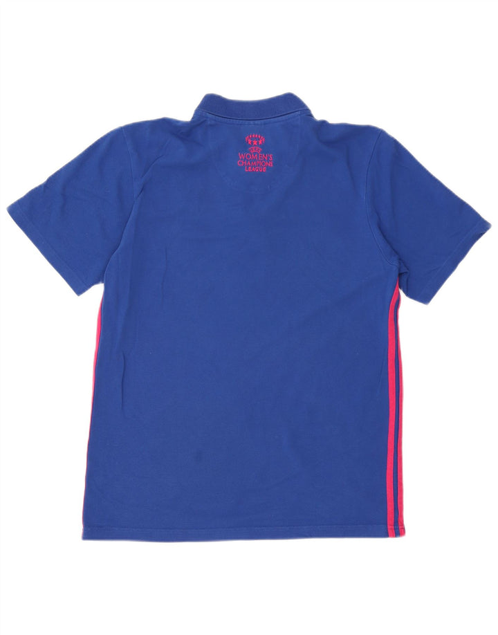 Adidas Herren-Poloshirt mit Grafik, mittelblaue Baumwolle