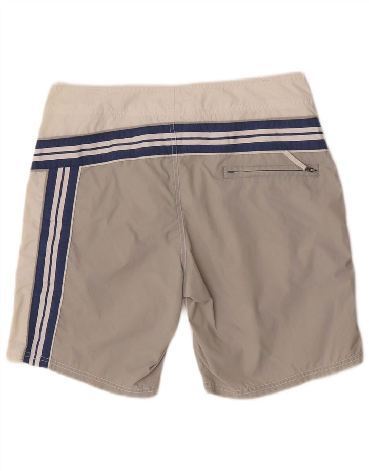 Coast Herren-Badeshorts mit Grafik, mittelgraues Colourblock-Polyamid