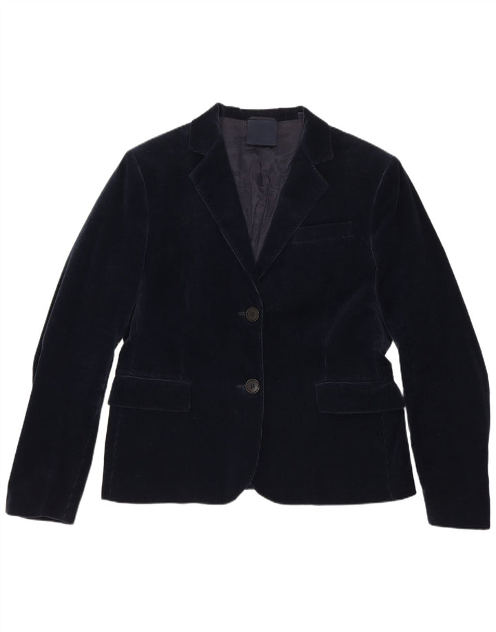 Aspesi Damen-Blazerjacke aus Cord mit 2 Knöpfen, IT 48, XL, Marineblau, Baumwolle