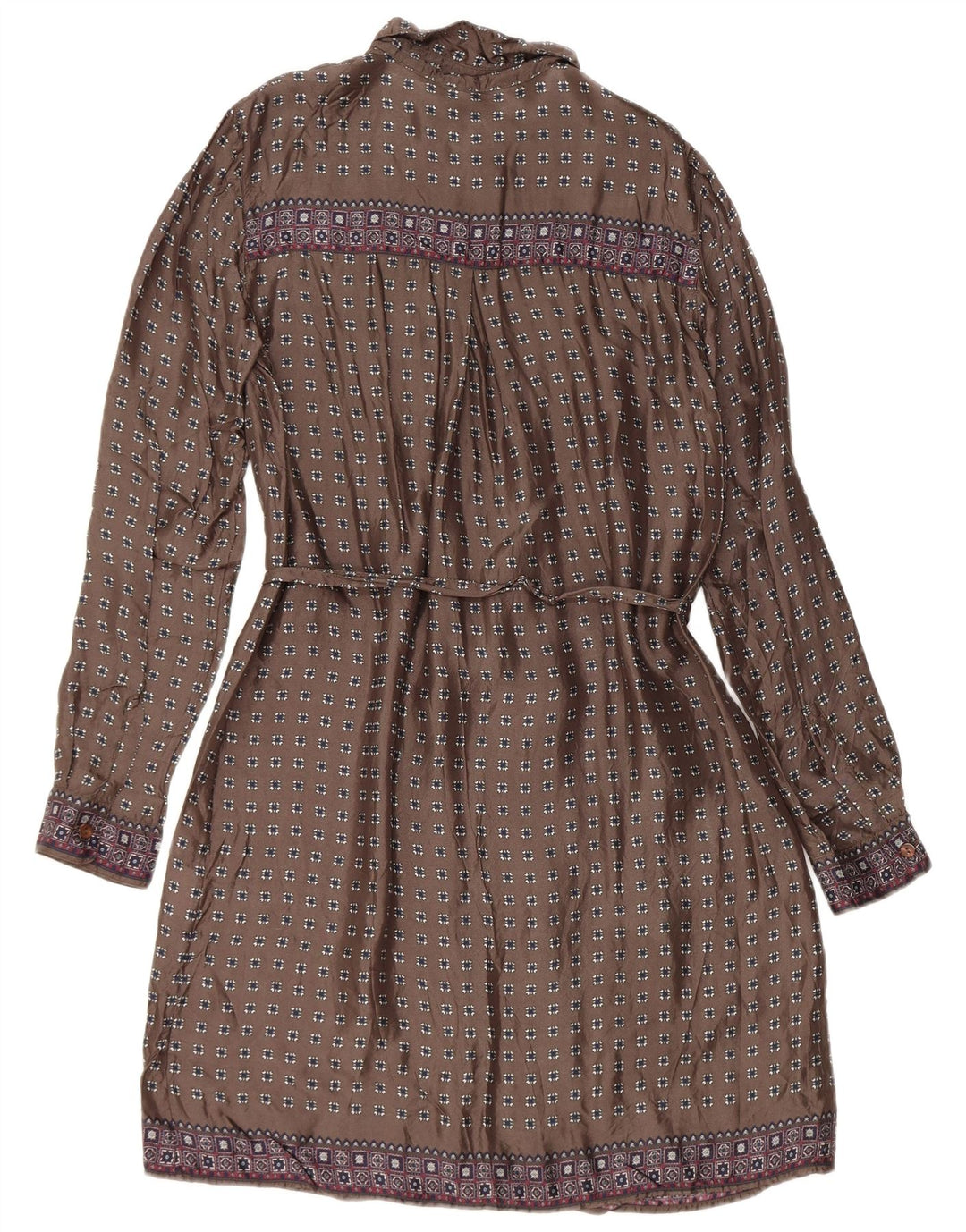 Woolrich Damen-Etuikleid mit langen Ärmeln, UK 14, mittelgrau, geometrisch
