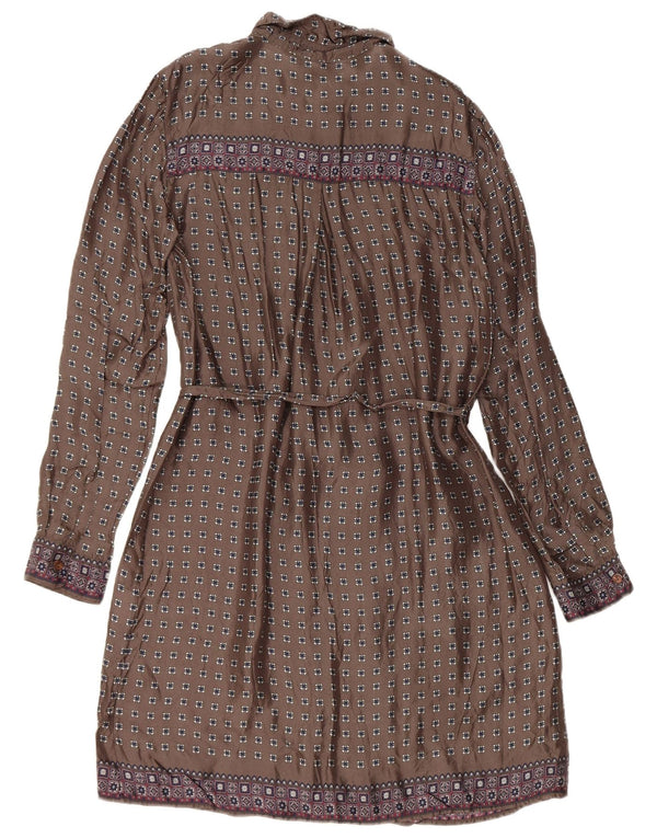 Woolrich Damen-Etuikleid mit langen Ärmeln, UK 14, mittelgrau, geometrisch