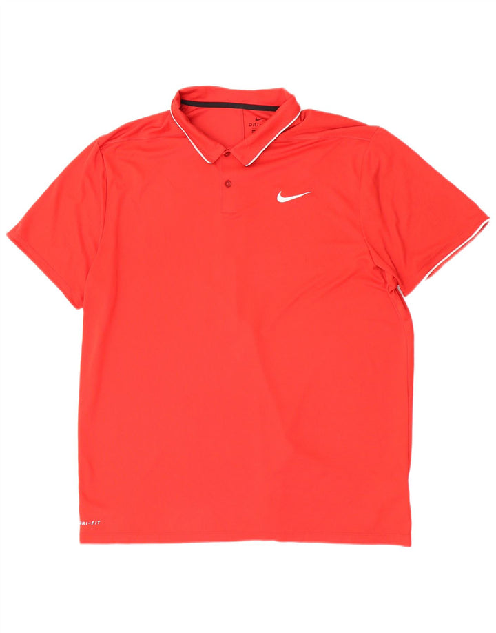 Nike Herren-Poloshirt mit normaler Passform, 2XL, rotes Polyester