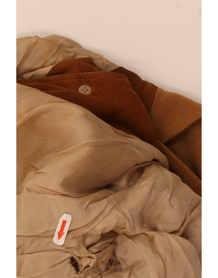 Vintage Herren Wildleder Bomberjacke UK 38 Medium Beige