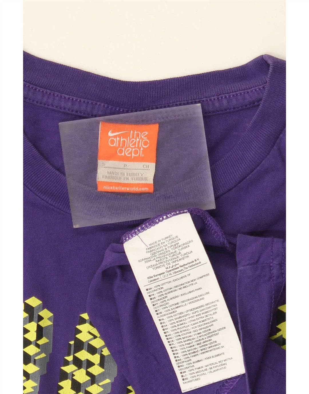 Nike Herren-T-Shirt mit normaler Grafik, Größe S, Lila, Baumwolle