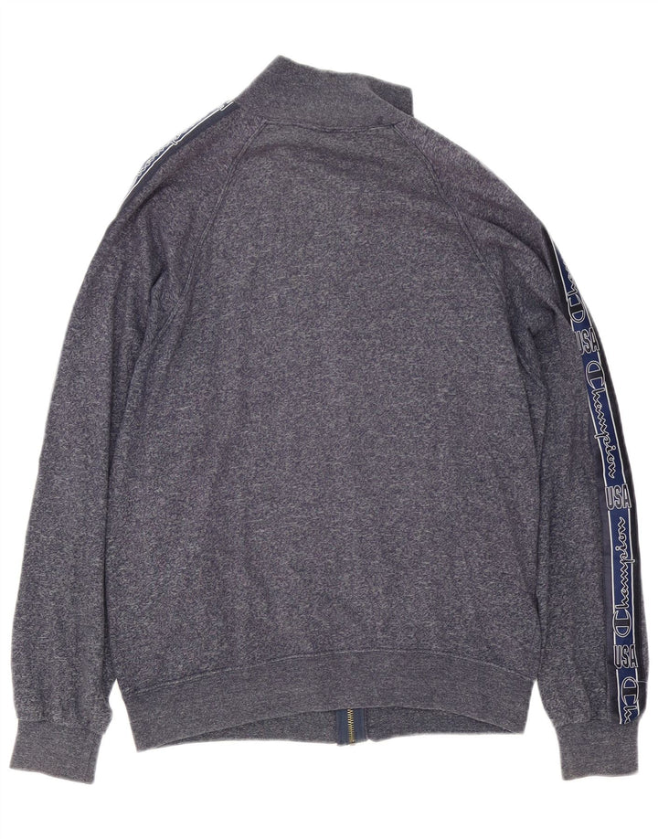 Champion Herren-Trainingsanzugoberteil mit Grafik, groß, marineblau gesprenkelte Baumwolle