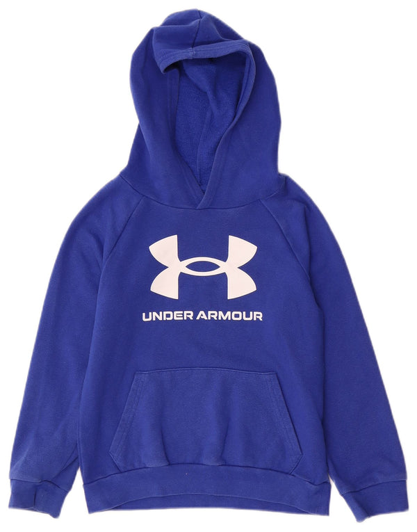 UNDER ARMOUR Jungen-Pullover mit grafischem Kapuzenpullover, 7–8 Jahre, Größe S, blaue Baumwolle