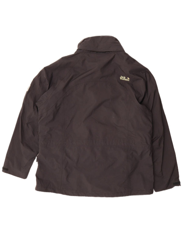 Jack Wolfskin Damen Übergroße Regenjacke UK 18/20 XL Schwarz Polyamid
