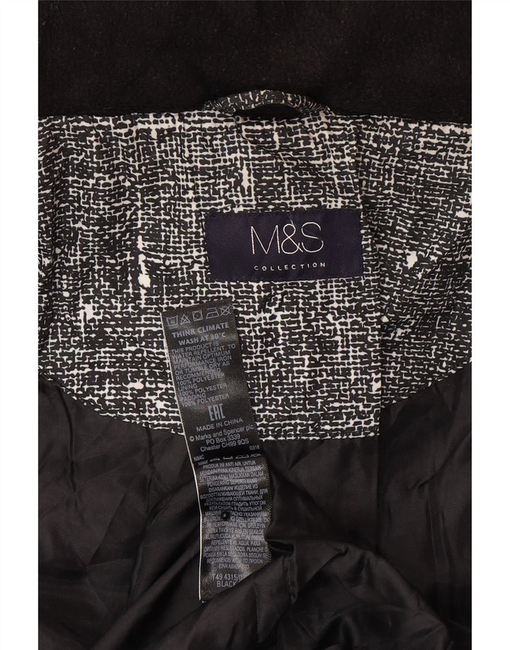 Marks & Spencer Damen Steppjacke UK 20 2XL Schwarz geflecktes Polyester