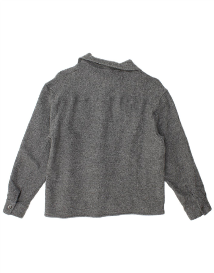 Cos Damen-Lumberjack-Flanellhemd mit entspannter Passform, UK 14, Mittelgrau