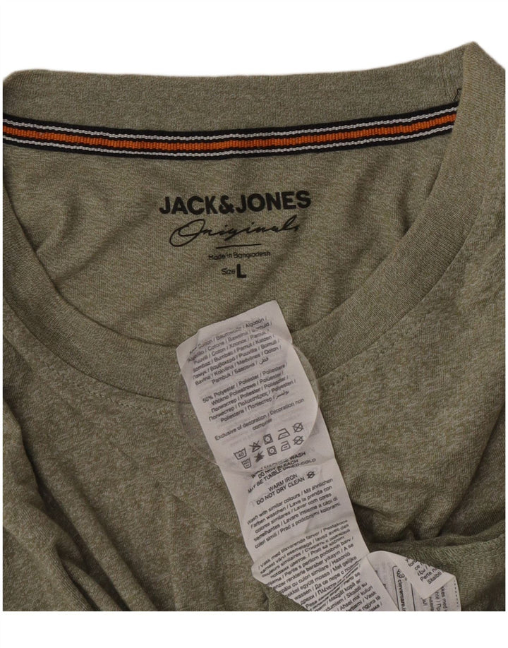 Jack & Jones Herren T-Shirt Top Large Khaki Baumwolle