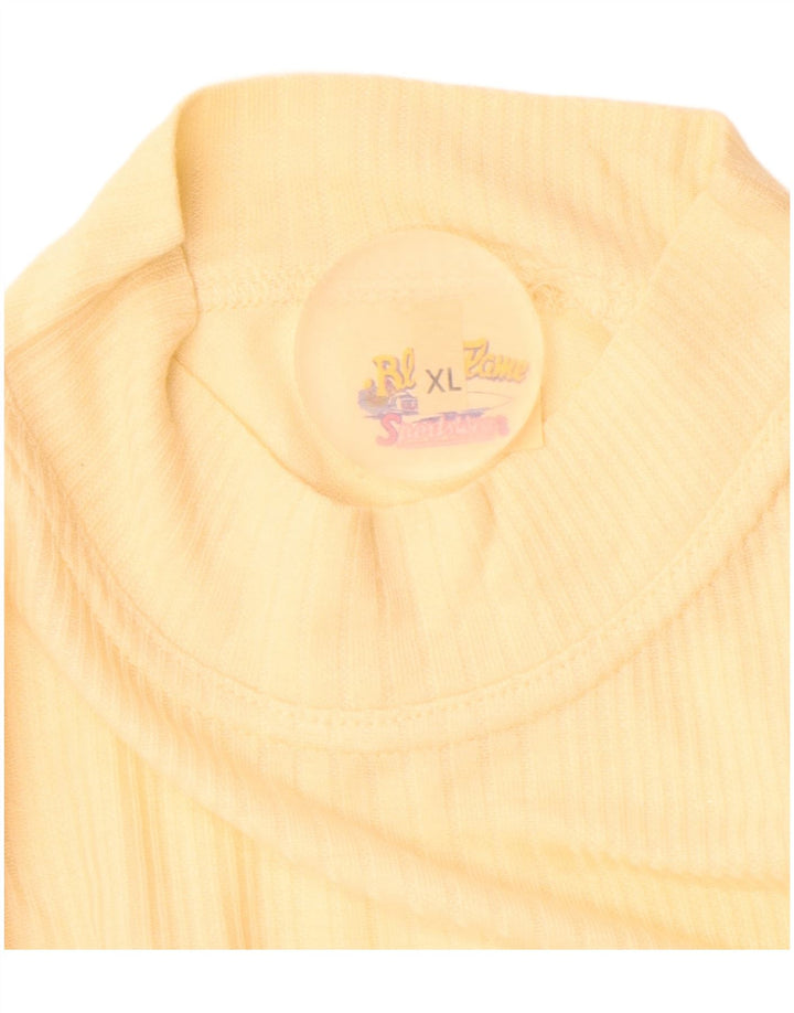 BLUE FLAME Herren T-Shirt Top XL Gelbe Viskose