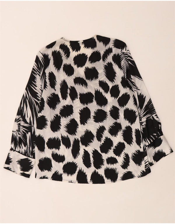 Liu Jo Womens Long Sleeve Blouse Top UK 14 Medium Black Floral