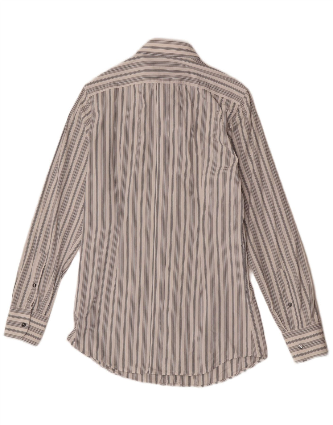 Dolce & Gabbana Herrenhemd Größe 39 15 1/2 Mittelweiß gestreifte Baumwolle