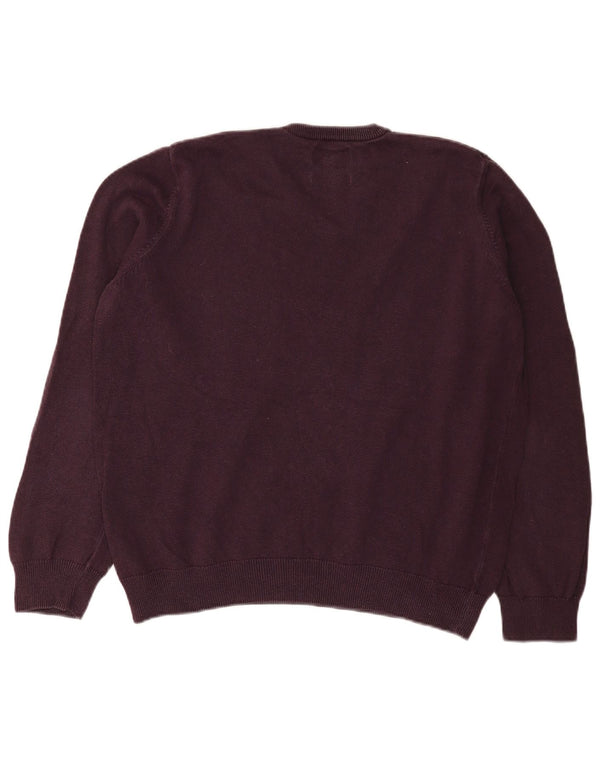 Marks & Spencer Herren-Pullover mit V-Ausschnitt, Größe L, Baumwolle, Lila