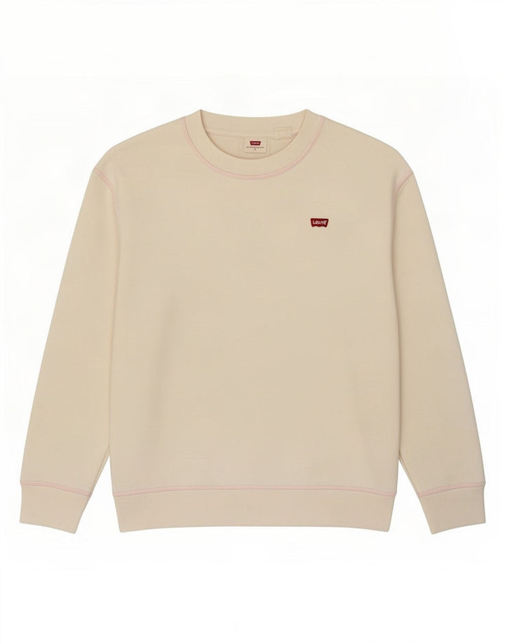 Levi's Damen-Sweatshirt in Übergröße, Gr. 10, Größe S, cremefarbene Baumwolle