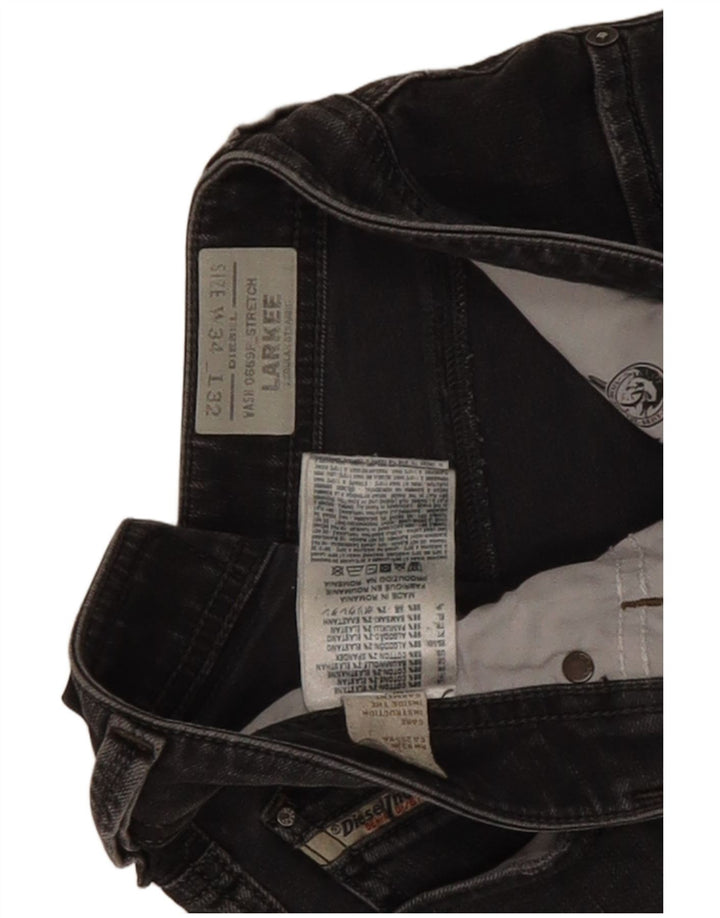 Diesel Herren Larkee Regular Straight Jeans W34 L32 Graue Baumwolle