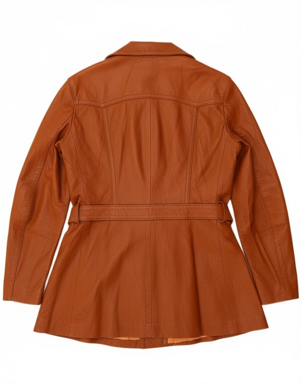 Vintage Damen Lederjacke UK 14 Mittelbraunes Leder