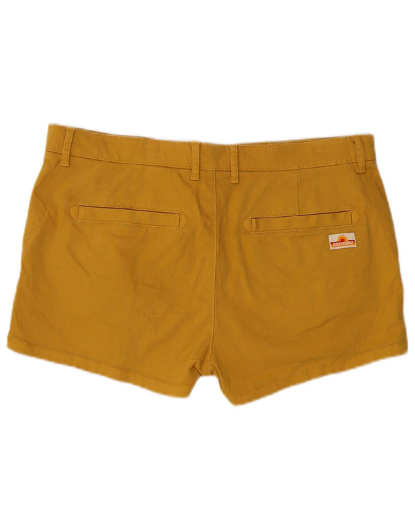 Superdry Damen Chinoshorts UK 12 Medium W34 Gelbe Baumwolle