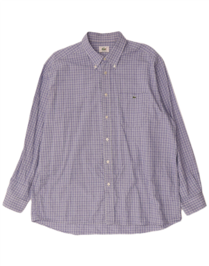 Lacoste Herrenhemd Größe 44 XL Blau kariert
