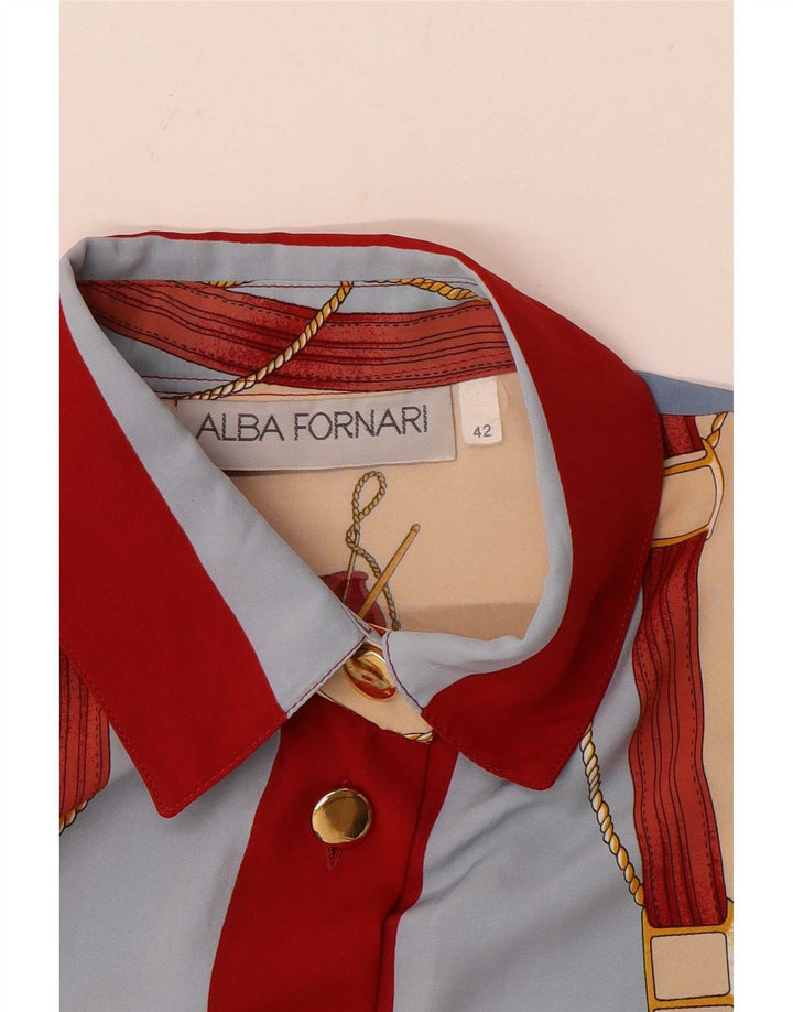 Alba Fornari Damen Grafik-Hemdbluse IT 42 Medium Mehrfarbig