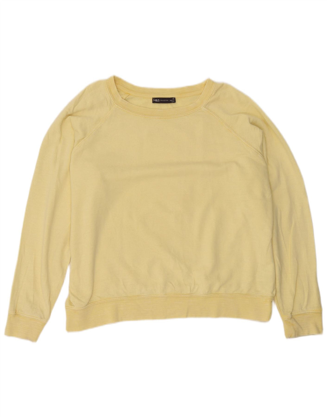 Marks & Spencer Damen-Sweatshirt in Übergröße, Größe UK 18, XL, gelbe Baumwolle