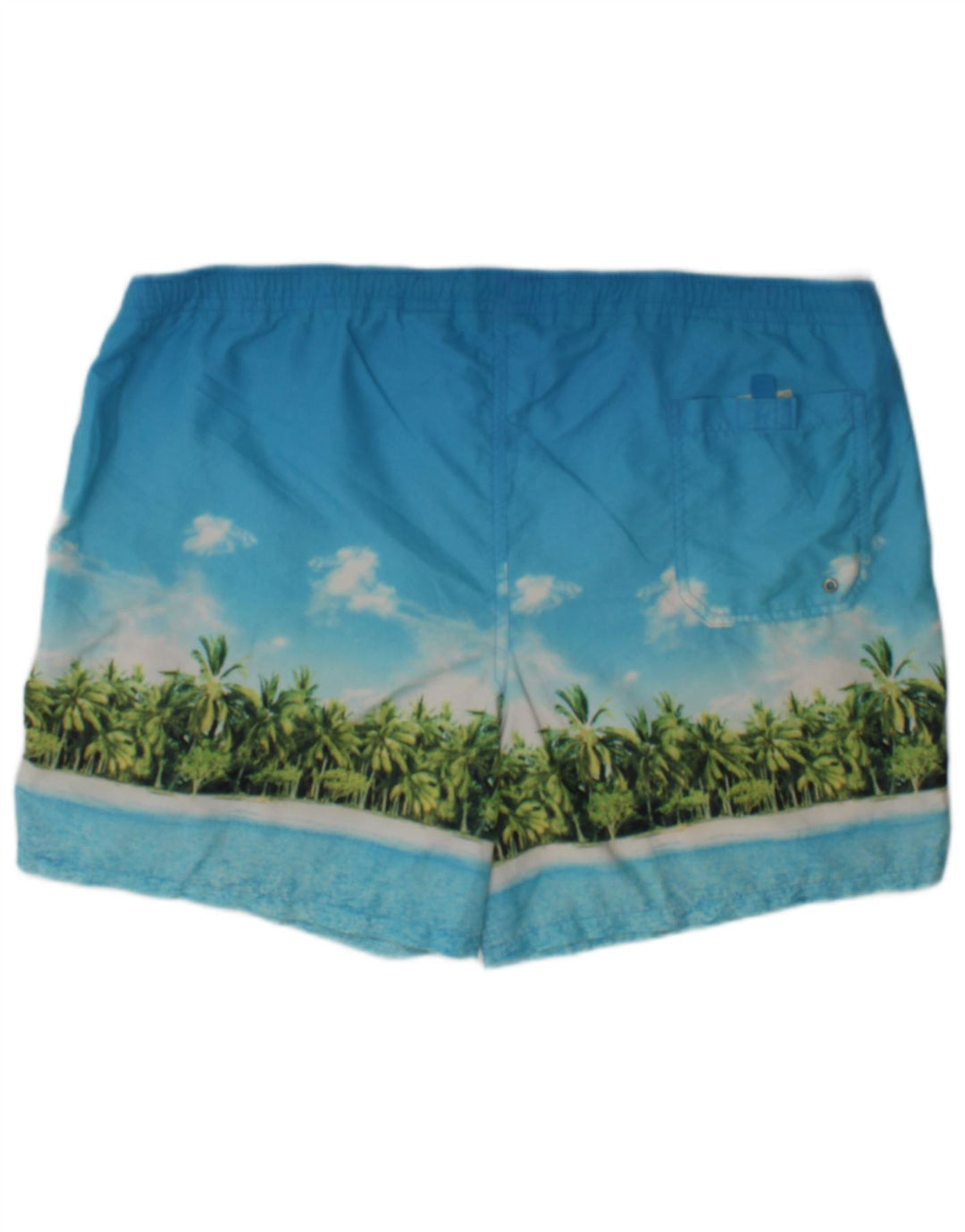 Marks & Spencer Herren-Badeshorts mit Grafik, XL, Blau, Polyamid, Strand