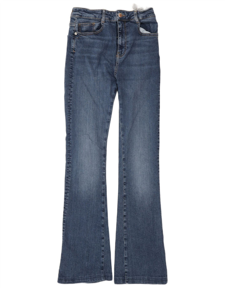 Zara Damen Schlagjeans EU 38 Small W28 L32 Blaue Baumwolle