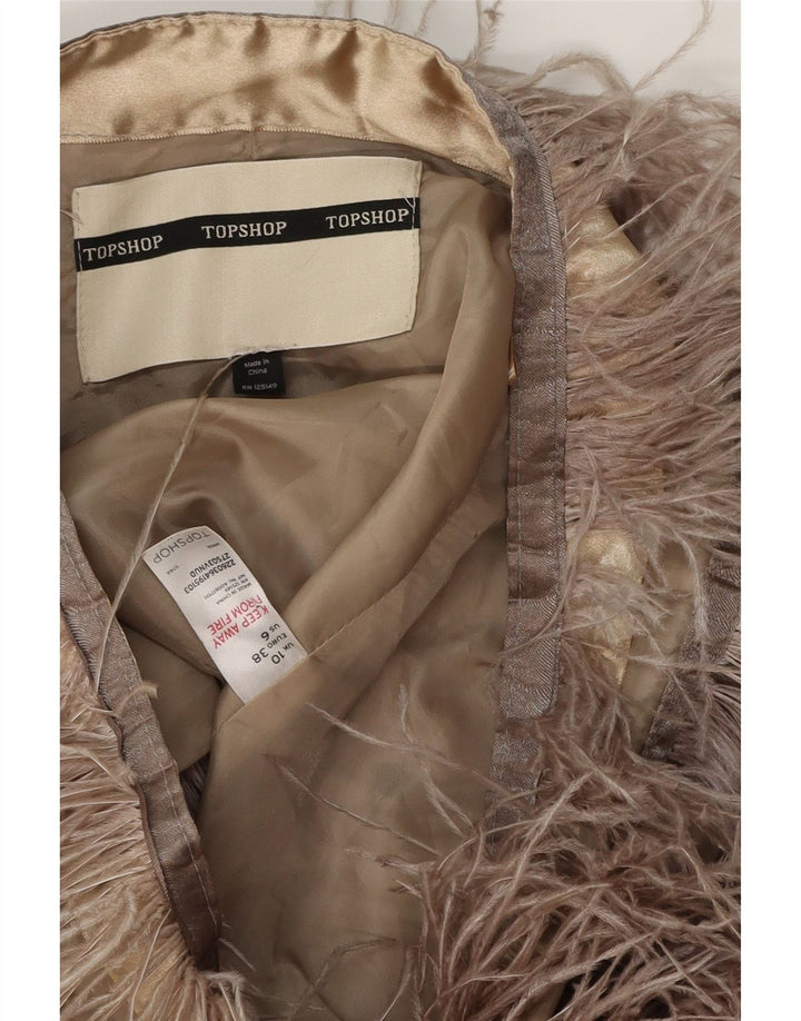 Topshop Damen Minirock UK 10 Small W30 Braunes Polyester