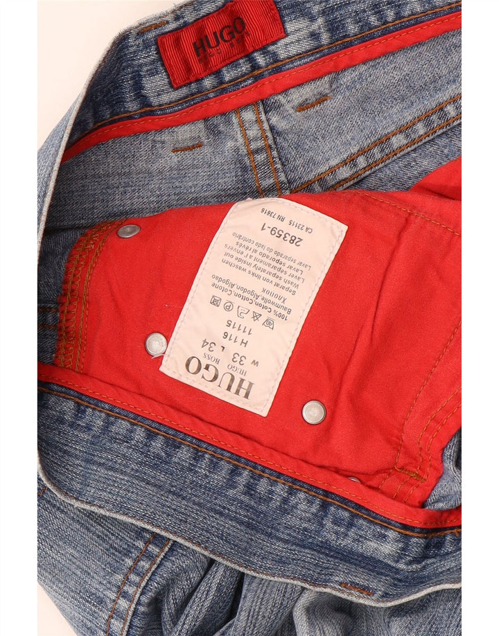 HUGO BOSS Herren Bootcut Jeans W34 L30 Blaue Baumwolle
