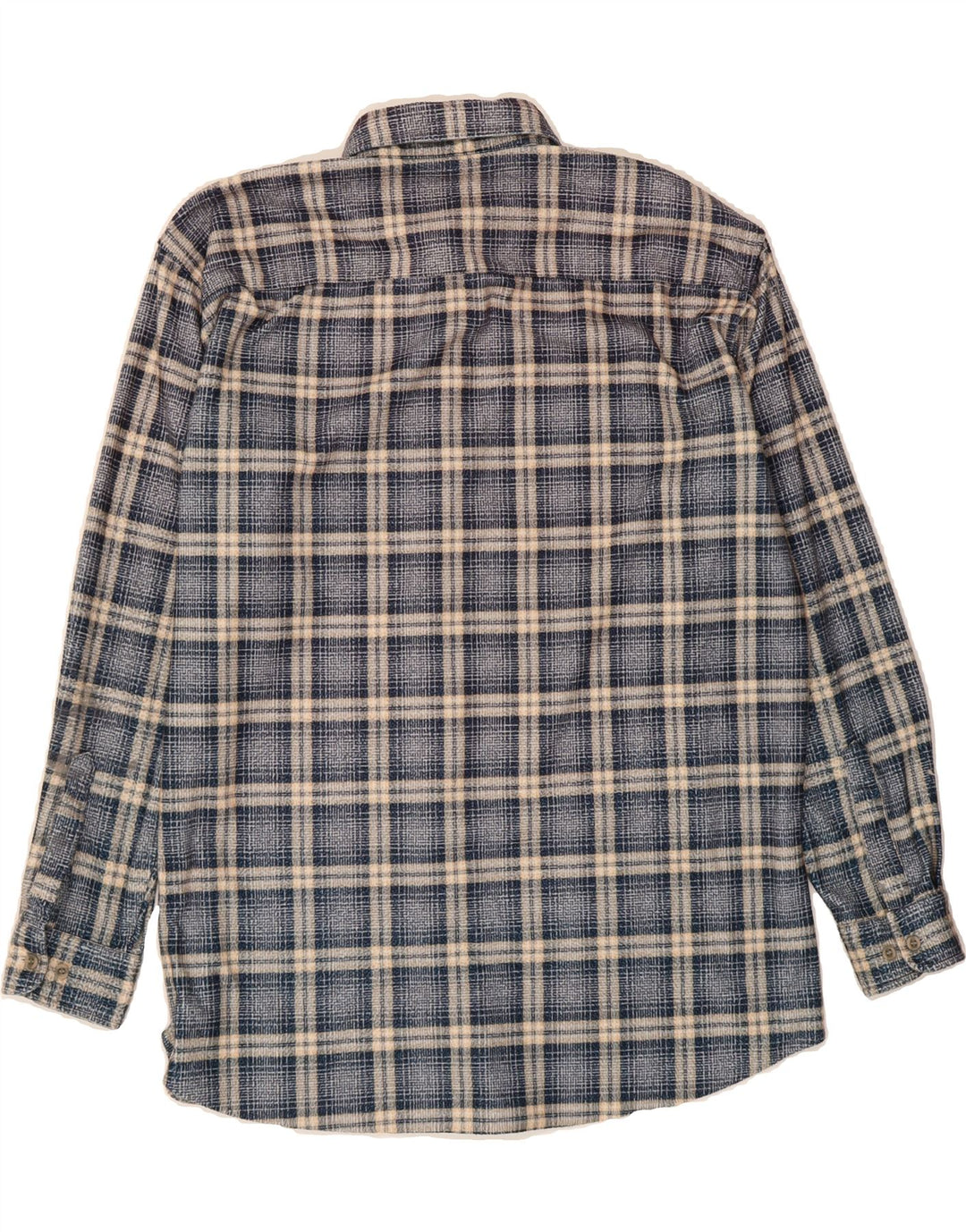 ANGELO LITRICO Mens Flannel Shirt Size 43/44 XL Blue Check Polyester Vintage Angelo Litrico and Second-Hand Angelo Litrico from Messina Hembry 