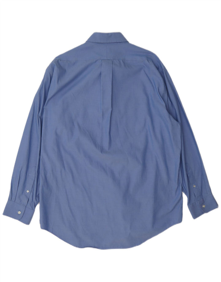 Lands End Herrenhemd Größe 17 43 XL Blaue Baumwolle