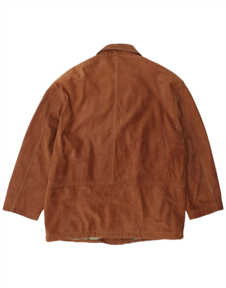 Giaccomo Larusso Herren Wildlederjacke UK 42 XL Braunes Leder