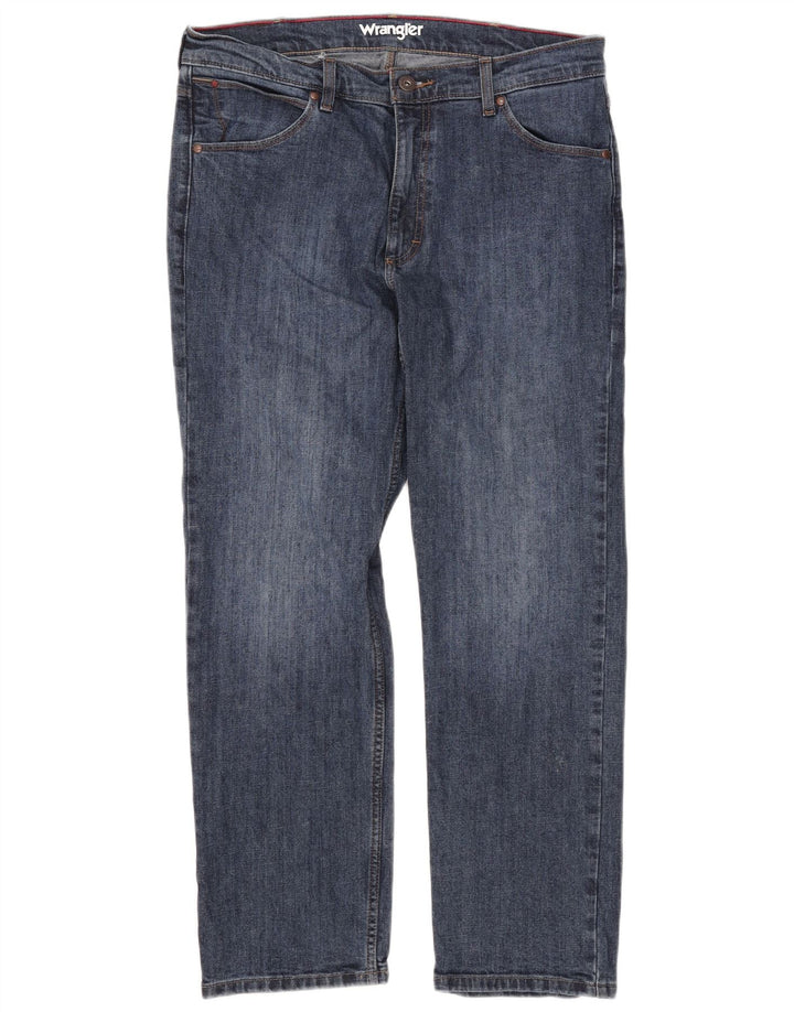Wrangler Herren Regular Straight Jeans W34 L30 Blaue Baumwolle